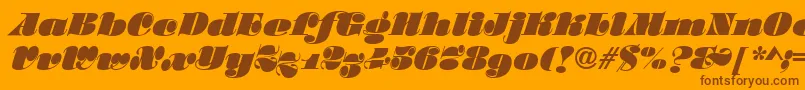 SalmonRegular Font – Brown Fonts on Orange Background