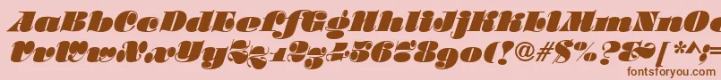 フォントSalmonRegular – ピンクの背景に茶色のフォント