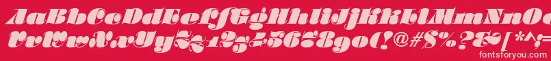 SalmonRegular Font – Pink Fonts on Red Background
