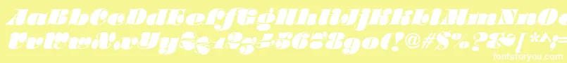 フォントSalmonRegular – 黄色い背景に白い文字