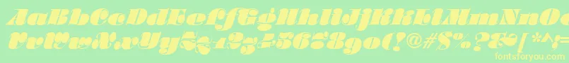 SalmonRegular Font – Yellow Fonts on Green Background