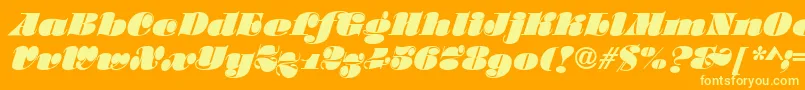 SalmonRegular Font – Yellow Fonts on Orange Background