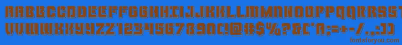 Thundertrooperpunch Font – Brown Fonts on Blue Background