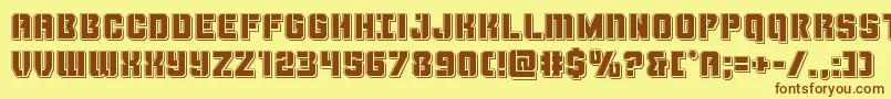 Thundertrooperpunch Font – Brown Fonts on Yellow Background