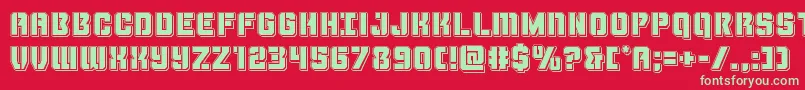 Thundertrooperpunch Font – Green Fonts on Red Background