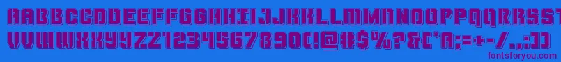 Thundertrooperpunch Font – Purple Fonts on Blue Background