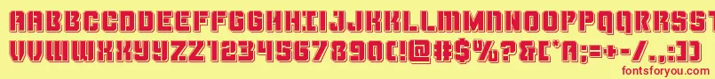 Thundertrooperpunch-Schriftart – Rote Schriften auf gelbem Hintergrund