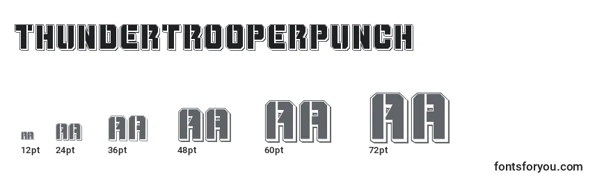 Thundertrooperpunch-fontin koot