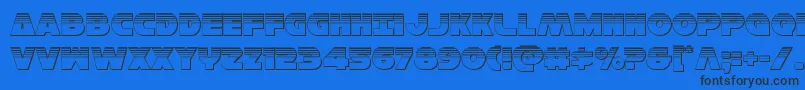 Hansolov3plat Font – Black Fonts on Blue Background