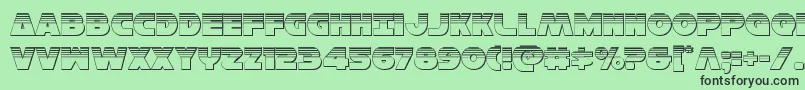 Hansolov3plat Font – Black Fonts on Green Background