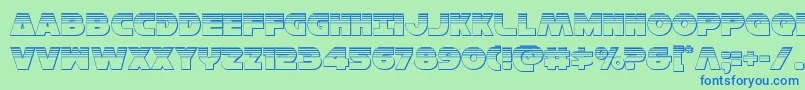 Hansolov3plat Font – Blue Fonts on Green Background