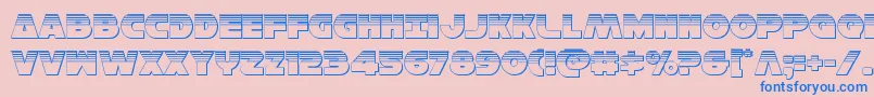 Hansolov3plat Font – Blue Fonts on Pink Background