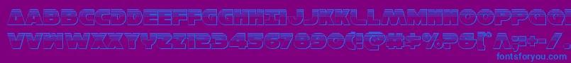 フォントHansolov3plat – 紫色の背景に青い文字