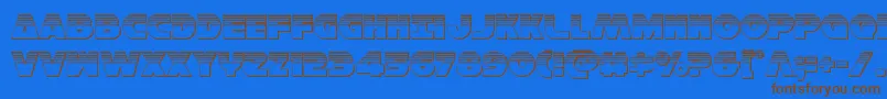 Hansolov3plat Font – Brown Fonts on Blue Background