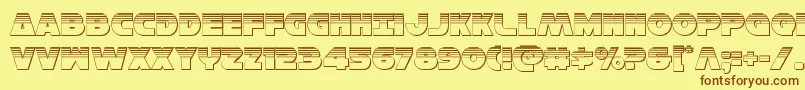 Hansolov3plat-fontti – ruskeat fontit keltaisella taustalla