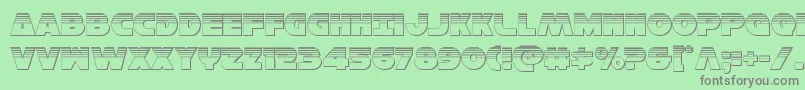 Hansolov3plat Font – Gray Fonts on Green Background