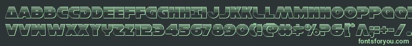 Hansolov3plat Font – Green Fonts on Black Background