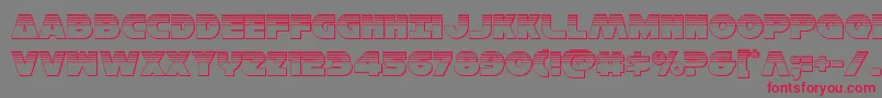 フォントHansolov3plat – 赤い文字の灰色の背景