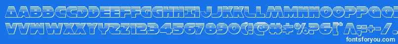 Hansolov3plat Font – White Fonts on Blue Background