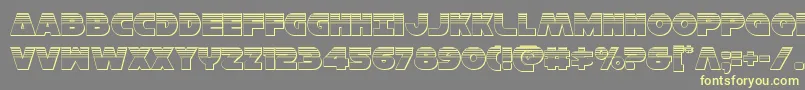 Hansolov3plat Font – Yellow Fonts on Gray Background