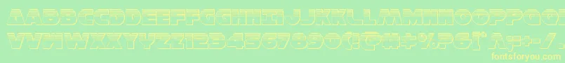 Hansolov3plat Font – Yellow Fonts on Green Background