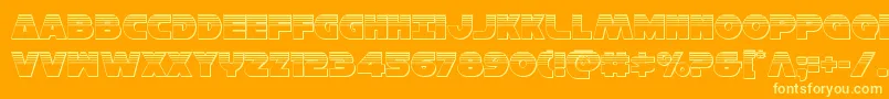 フォントHansolov3plat – オレンジの背景に黄色の文字