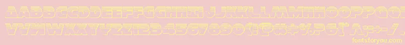 Hansolov3plat Font – Yellow Fonts on Pink Background