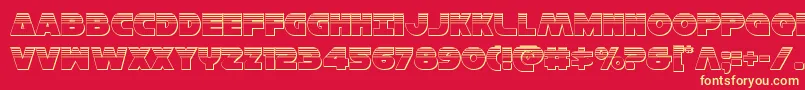 Hansolov3plat Font – Yellow Fonts on Red Background