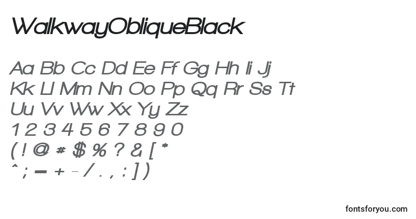 Шрифт WalkwayObliqueBlack – алфавит, цифры, специальные символы