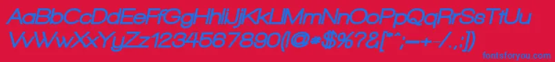 WalkwayObliqueBlack Font – Blue Fonts on Red Background