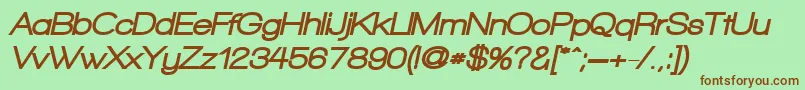 WalkwayObliqueBlack Font – Brown Fonts on Green Background