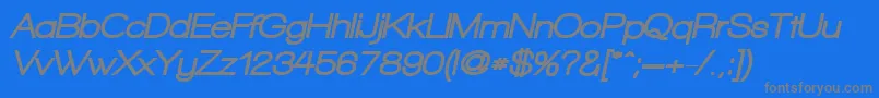 WalkwayObliqueBlack-Schriftart – Graue Schriften auf blauem Hintergrund