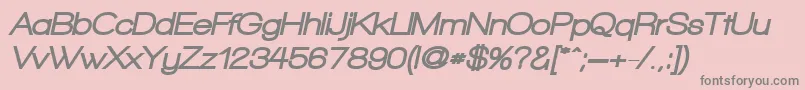 WalkwayObliqueBlack-fontti – harmaat kirjasimet vaaleanpunaisella taustalla
