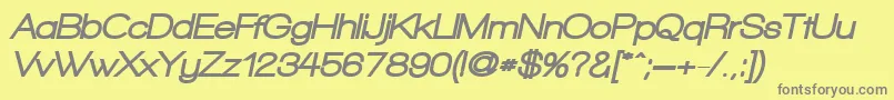 WalkwayObliqueBlack Font – Gray Fonts on Yellow Background
