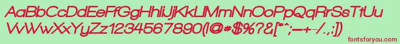 WalkwayObliqueBlack Font – Red Fonts on Green Background