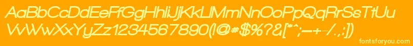 フォントWalkwayObliqueBlack – オレンジの背景に黄色の文字
