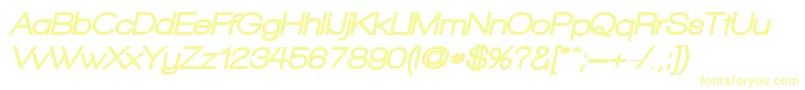 フォントWalkwayObliqueBlack – 白い背景に黄色の文字