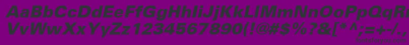 UniversLt76BlackOblique-Schriftart – Schwarze Schriften auf violettem Hintergrund
