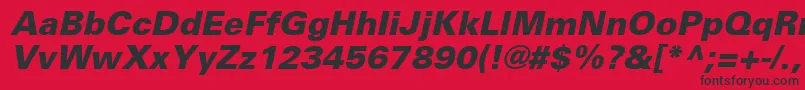 UniversLt76BlackOblique Font – Black Fonts on Red Background
