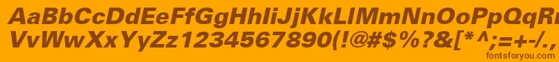 UniversLt76BlackOblique Font – Brown Fonts on Orange Background