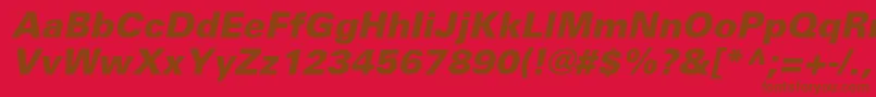 UniversLt76BlackOblique Font – Brown Fonts on Red Background