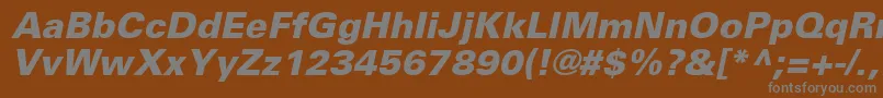 UniversLt76BlackOblique Font – Gray Fonts on Brown Background