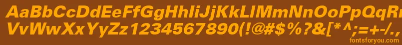 UniversLt76BlackOblique Font – Orange Fonts on Brown Background