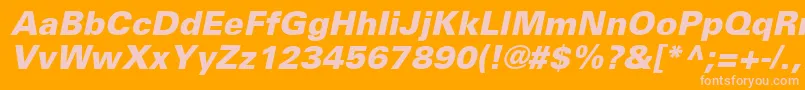 UniversLt76BlackOblique Font – Pink Fonts on Orange Background