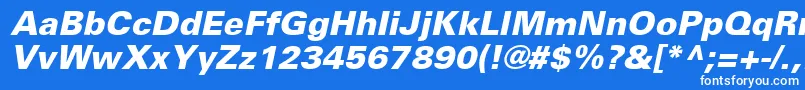 Шрифт UniversLt76BlackOblique – белые шрифты на синем фоне