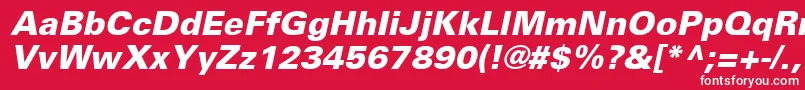 UniversLt76BlackOblique Font – White Fonts on Red Background