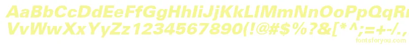 UniversLt76BlackOblique Font – Yellow Fonts on White Background