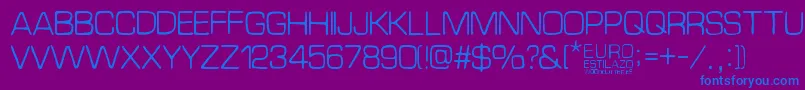 EuroEstilazo-fontti – siniset fontit violetilla taustalla