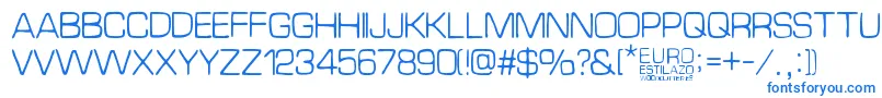 EuroEstilazo-fontti – siniset fontit valkoisella taustalla