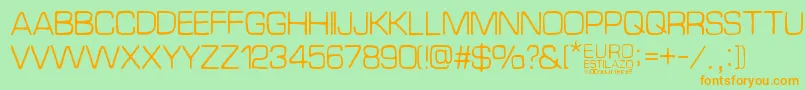 EuroEstilazo Font – Orange Fonts on Green Background